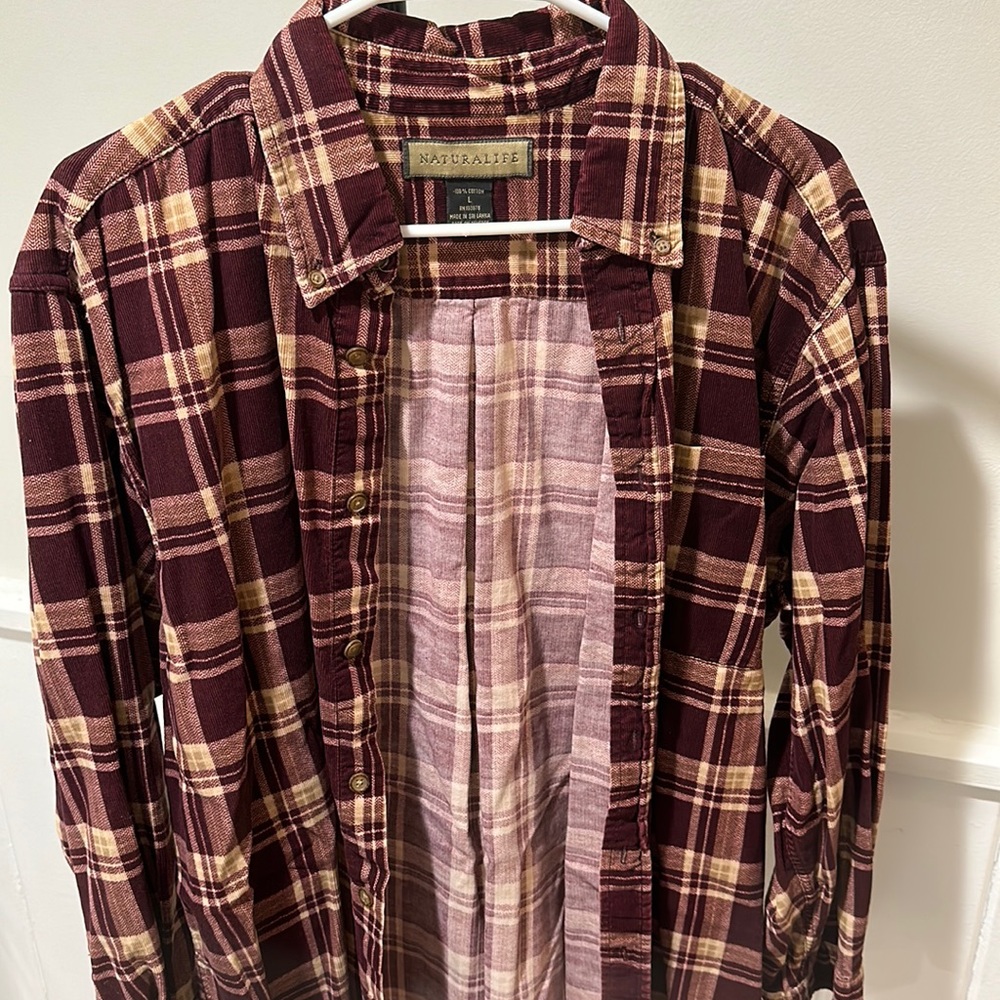 Naturalife Flannel (Maroon & Tan)